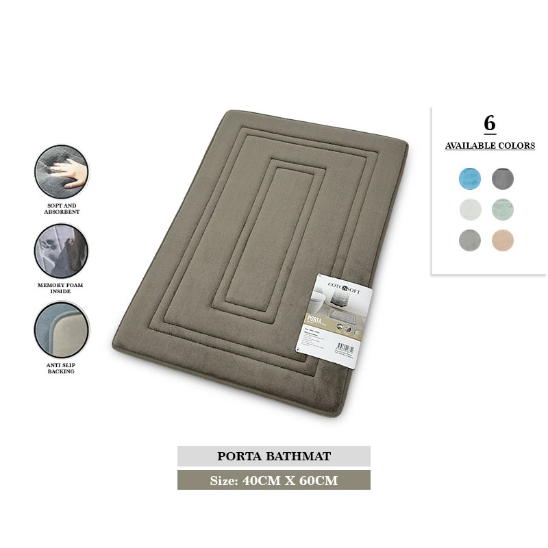 Bath Mat Gray Memory Foam Bath Mat 40cm X 60cm Non Slip Absorbent